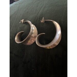 Vintage 925 Sterling Silver Gerhard Herbst Modernist Earrings Spiral Signed